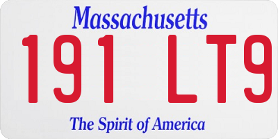 MA license plate 191LT9