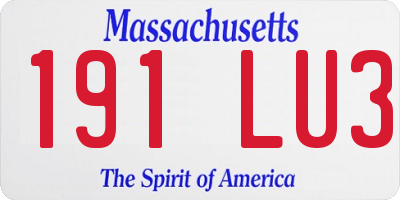 MA license plate 191LU3