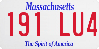 MA license plate 191LU4