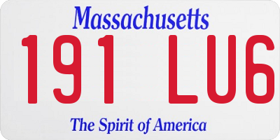 MA license plate 191LU6