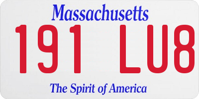 MA license plate 191LU8