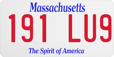 MA license plate 191LU9