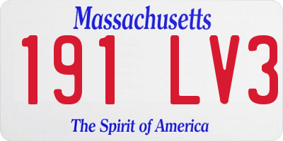 MA license plate 191LV3