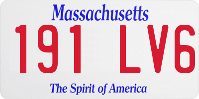 MA license plate 191LV6