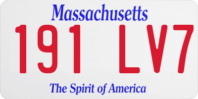 MA license plate 191LV7