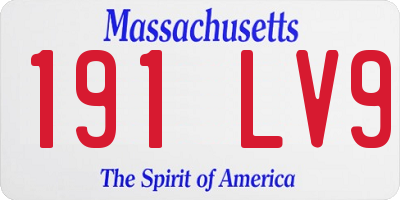 MA license plate 191LV9