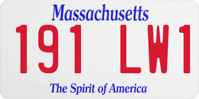 MA license plate 191LW1