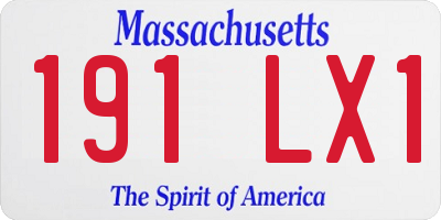 MA license plate 191LX1