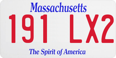 MA license plate 191LX2