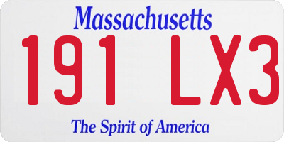 MA license plate 191LX3