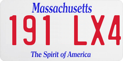 MA license plate 191LX4