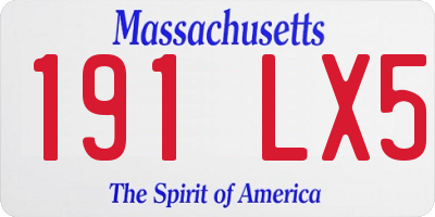 MA license plate 191LX5