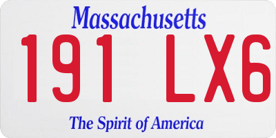 MA license plate 191LX6