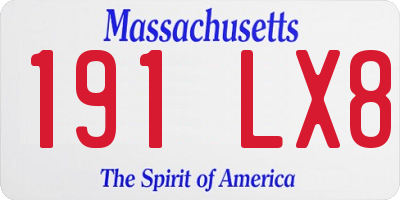 MA license plate 191LX8