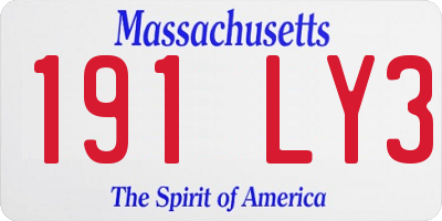 MA license plate 191LY3