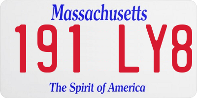 MA license plate 191LY8