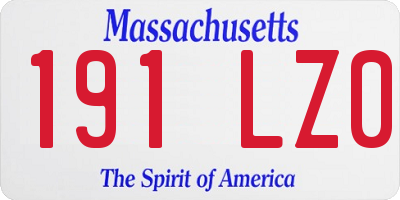 MA license plate 191LZ0