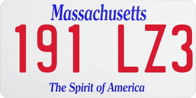 MA license plate 191LZ3
