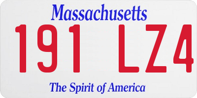 MA license plate 191LZ4