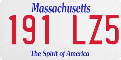 MA license plate 191LZ5