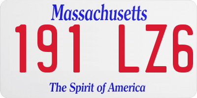 MA license plate 191LZ6