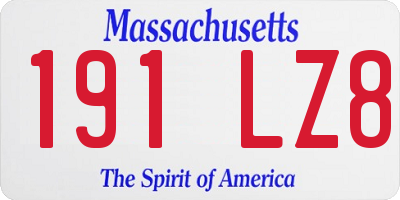 MA license plate 191LZ8