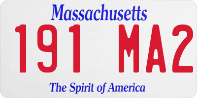 MA license plate 191MA2