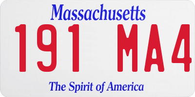 MA license plate 191MA4
