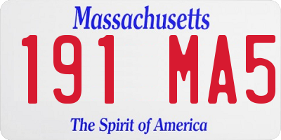 MA license plate 191MA5