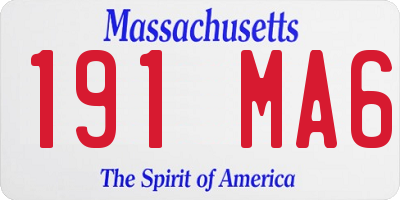 MA license plate 191MA6