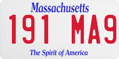 MA license plate 191MA9