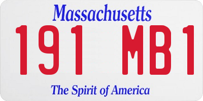 MA license plate 191MB1