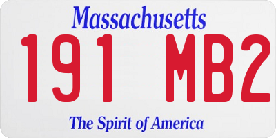 MA license plate 191MB2