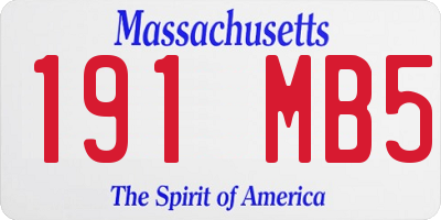 MA license plate 191MB5