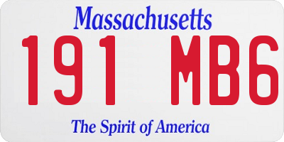 MA license plate 191MB6