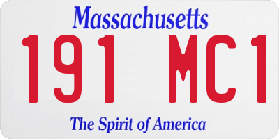 MA license plate 191MC1