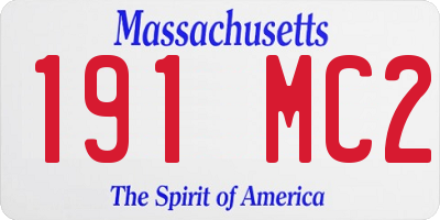 MA license plate 191MC2