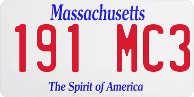 MA license plate 191MC3