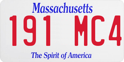 MA license plate 191MC4