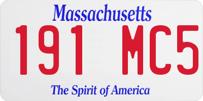MA license plate 191MC5