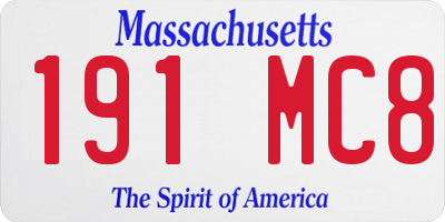 MA license plate 191MC8