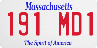 MA license plate 191MD1