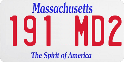MA license plate 191MD2
