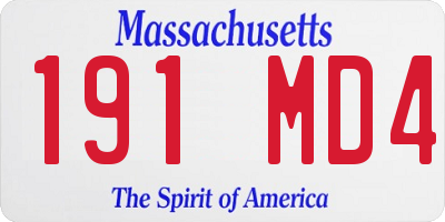 MA license plate 191MD4