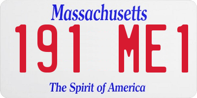 MA license plate 191ME1