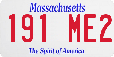 MA license plate 191ME2