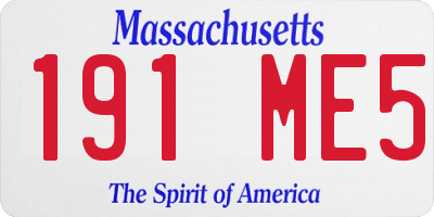 MA license plate 191ME5