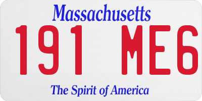 MA license plate 191ME6