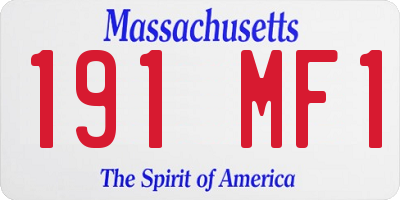 MA license plate 191MF1
