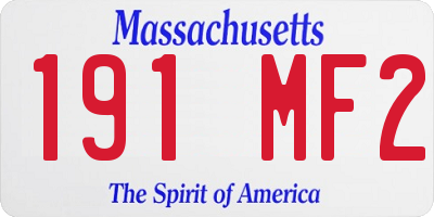 MA license plate 191MF2